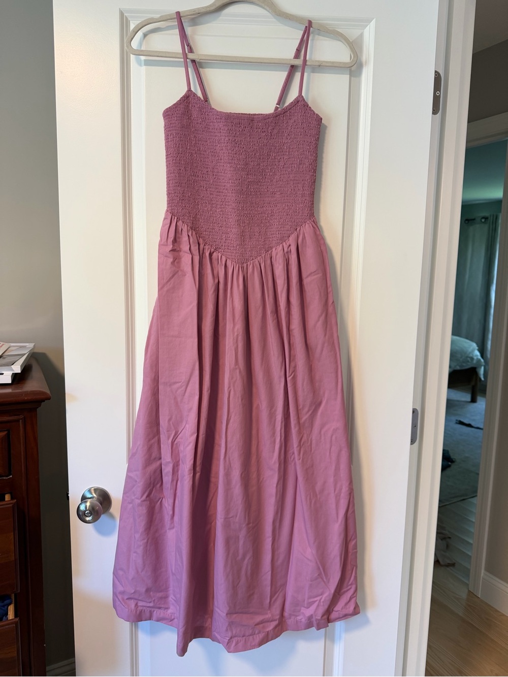 Abercrombie & Fitch Dusty Pink Smocked Maxi Dress – Size S